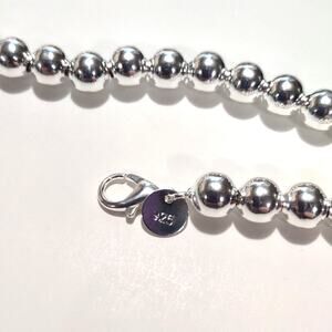 925 Silver Plated Pearl Necklace 8mm Ball Jewelry Birthday VTG Gift